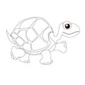 Turtle cartoon sketch. Monochrome design element stock vector illustration